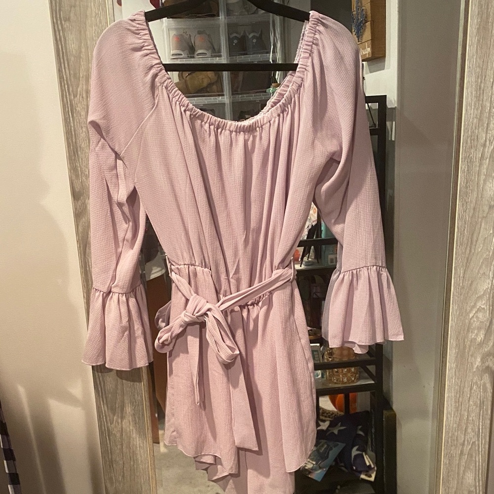 Fashion Nova Pink Ruffle Sleeve romper